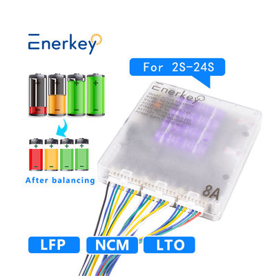 Enerkey BT Mobile App Smart Active Equalizer 8a Lifepo4 Balancer de Células Ativas para Armazenamento de Energia RV