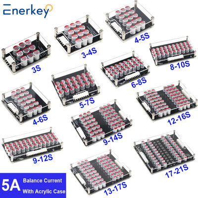 Enerkey 5A 3S 4S 5S 6S 7S 8S 9S 10S 12S 14S 16S 17S 21S Equalizador ativo de lítio com placa acrílica Li-ion/Lto/Lifepo4 Battery Balancer para scooter